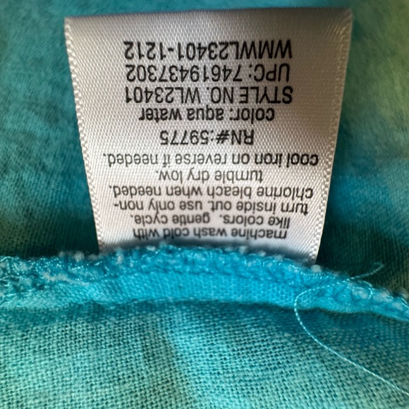 LINEN Vibrant Teal Women's White Stag Casual Button Down Shirt Medium 55% Linen - Picture 5 of 9